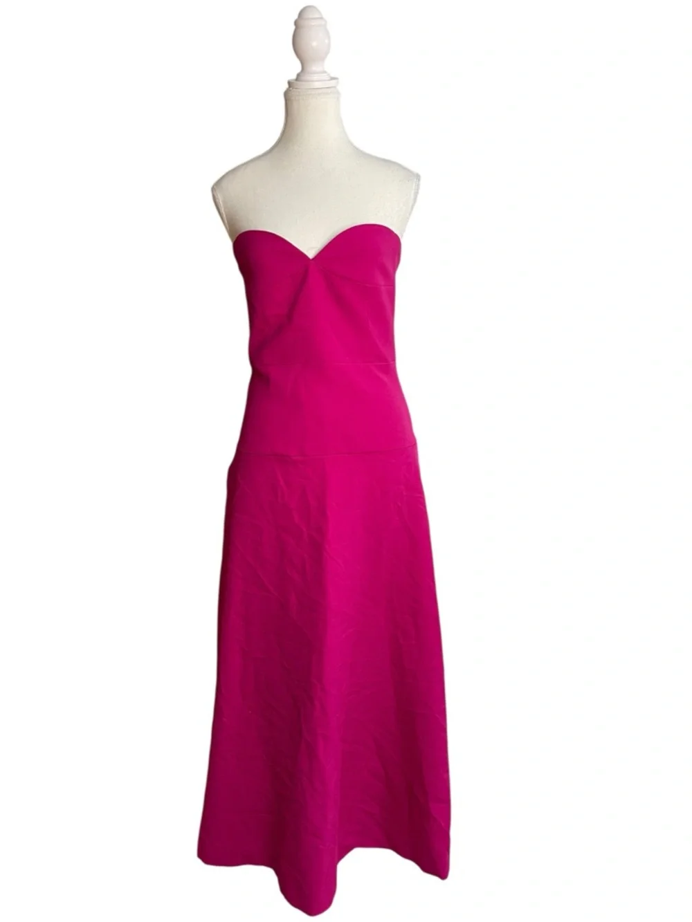 Zara Bustier Midi Dress Fuchsia Pink
